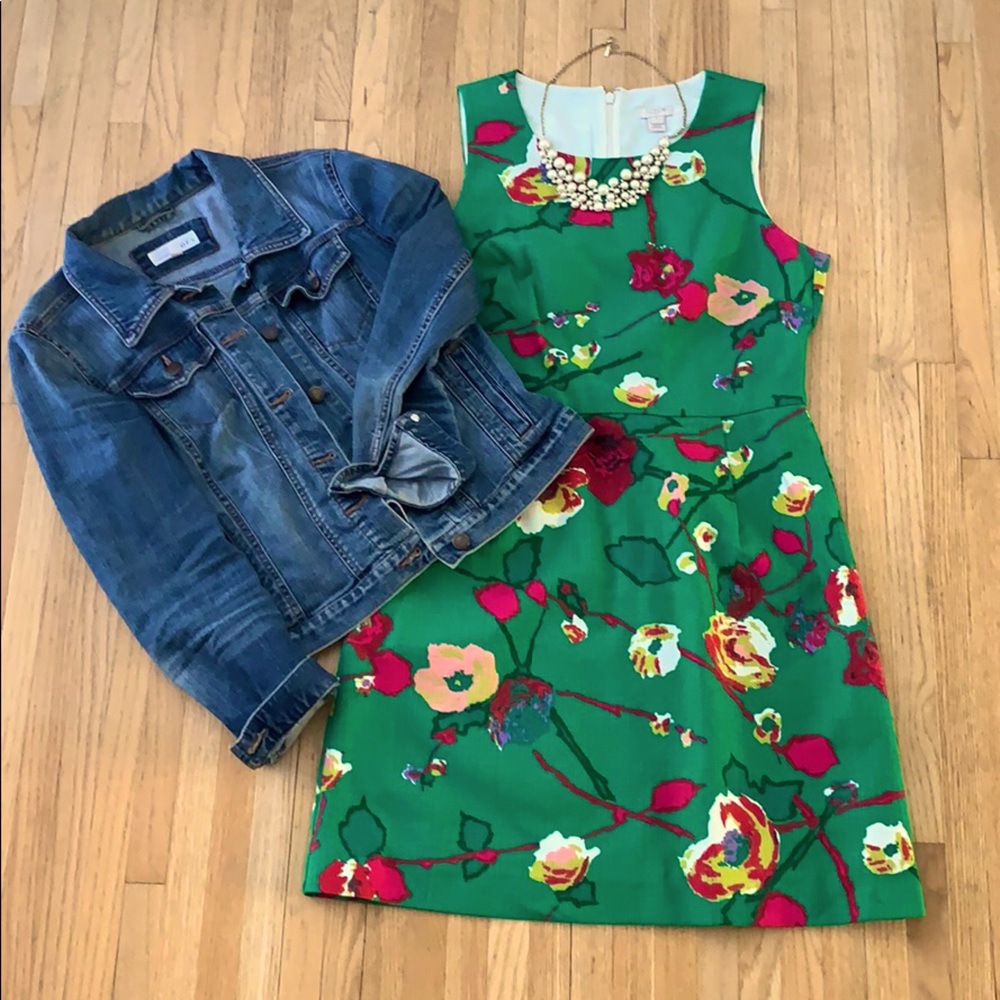 JCrew NWT Pleated Printed Floral Shift Dress